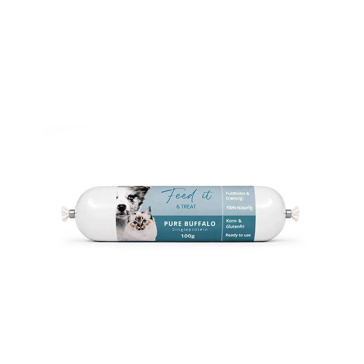 Feedit & Treat Pure bøffel 100 g - naturlig bøffelskærepølse til hund og kat